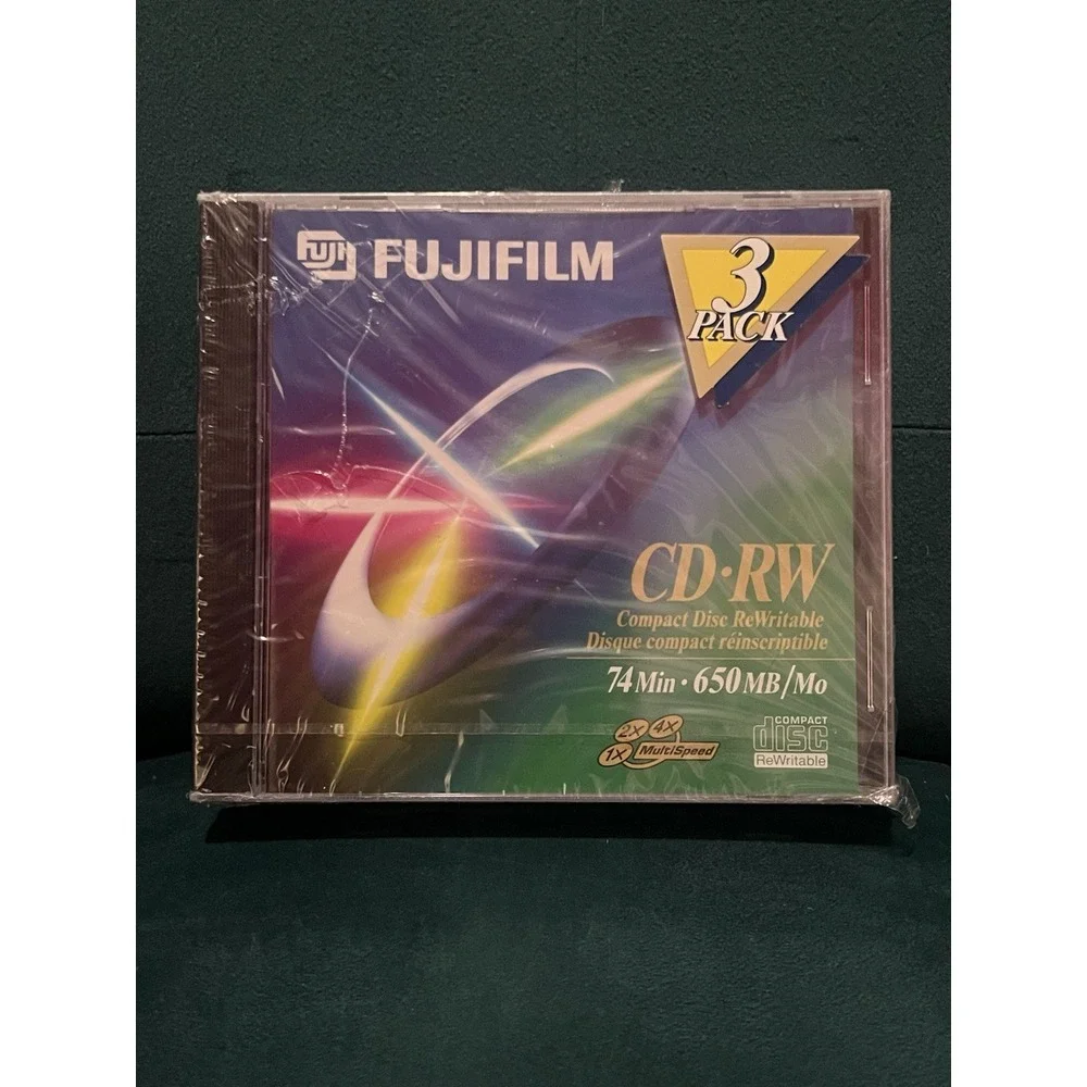 New Fuji Film 3 Pack‎ CD-R All Purpose Discs, Recordable, 74min- 650MB, Sealed